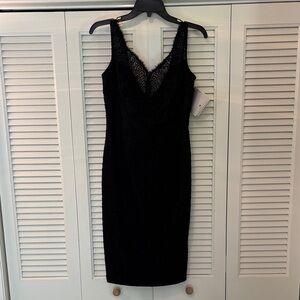 Carmen Marc Valvo Black Beaded Dress